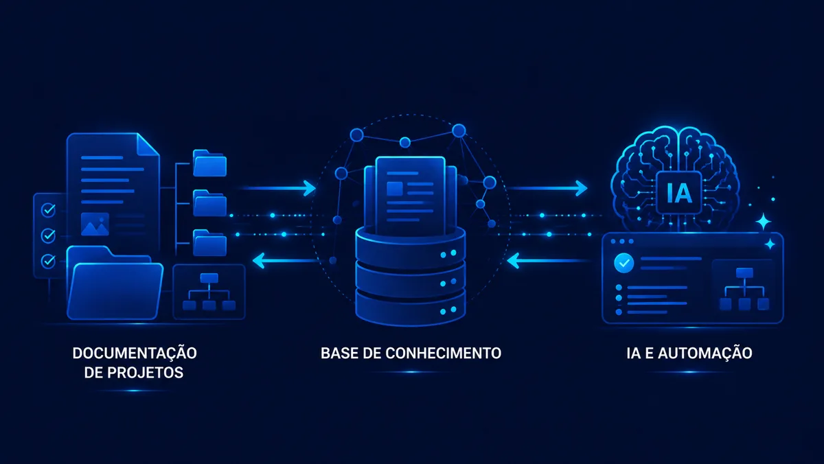 Ilustração de base de conhecimento com busca semântica