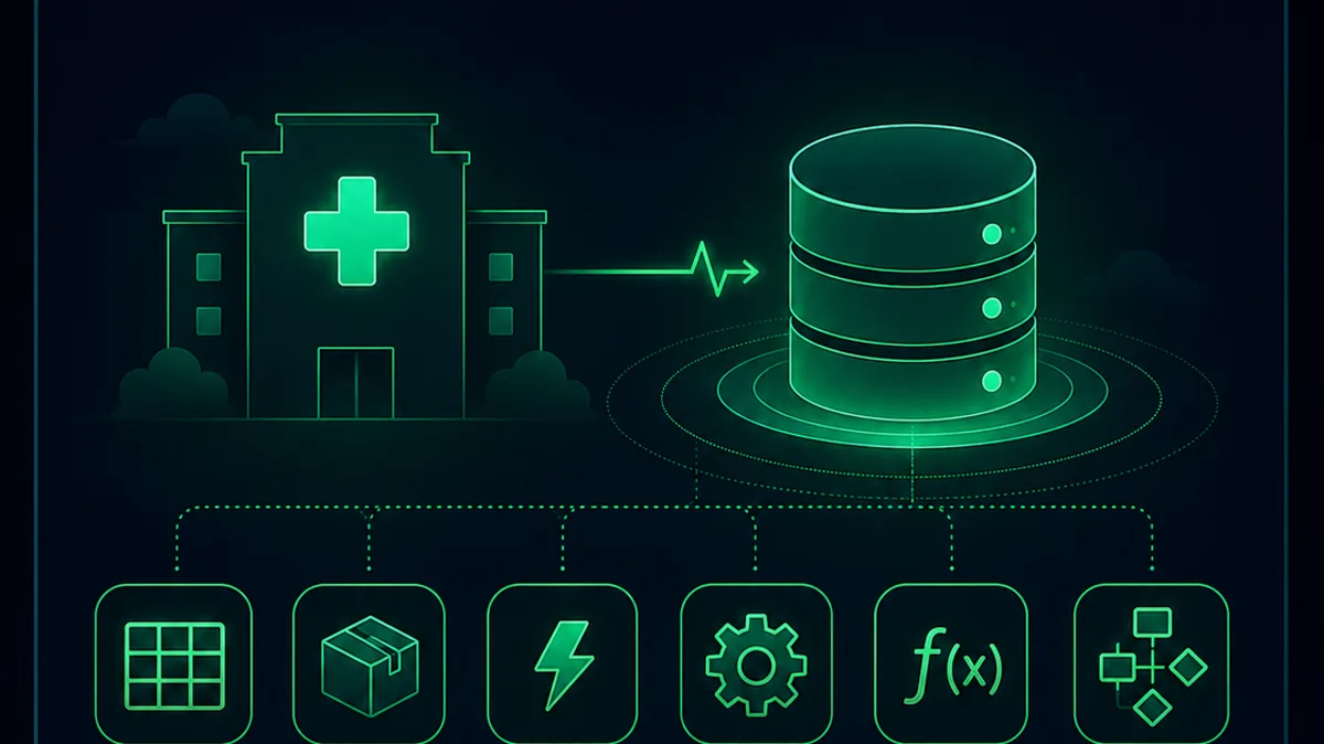 Ilustração de banco de dados para processos hospitalares