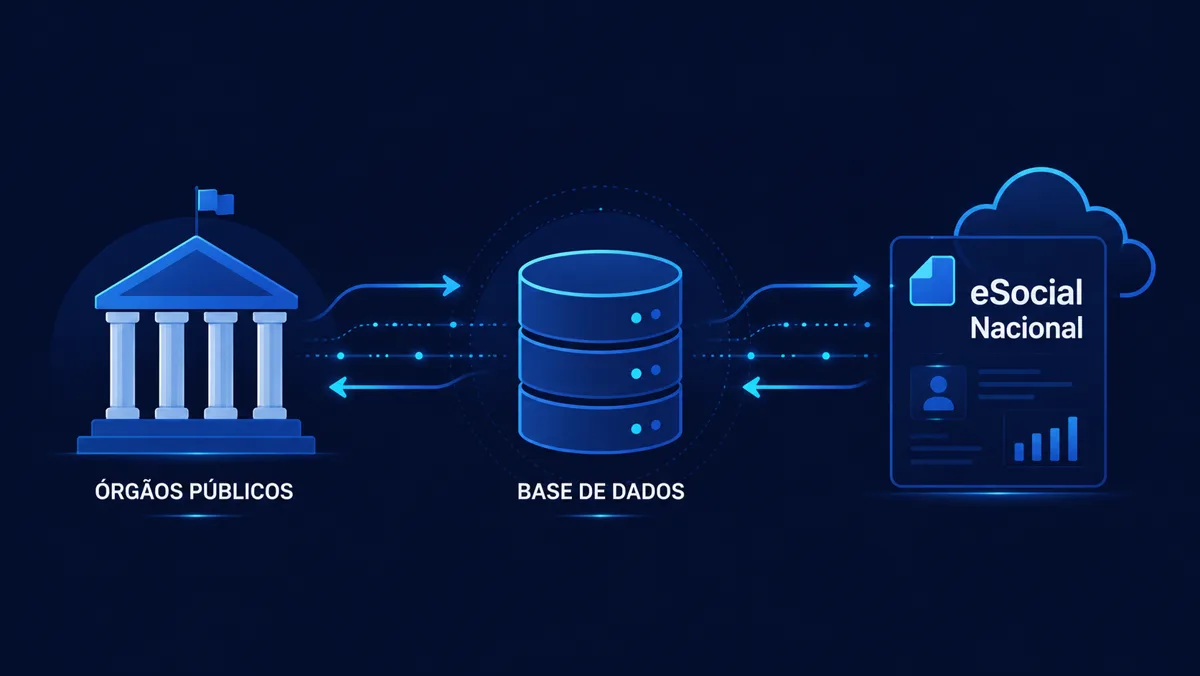 Ilustração de integração de dados no setor público
