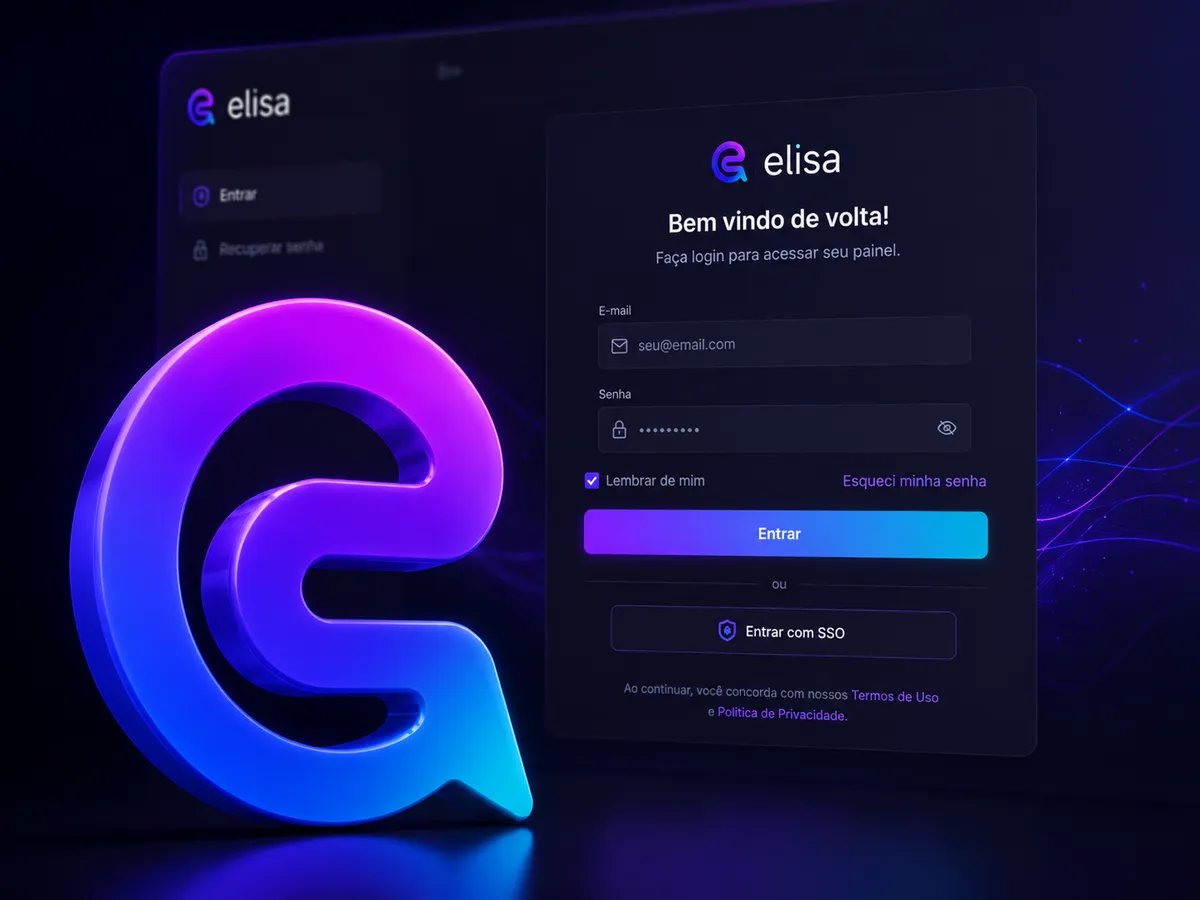 Painel web do SaaS Elisa AI