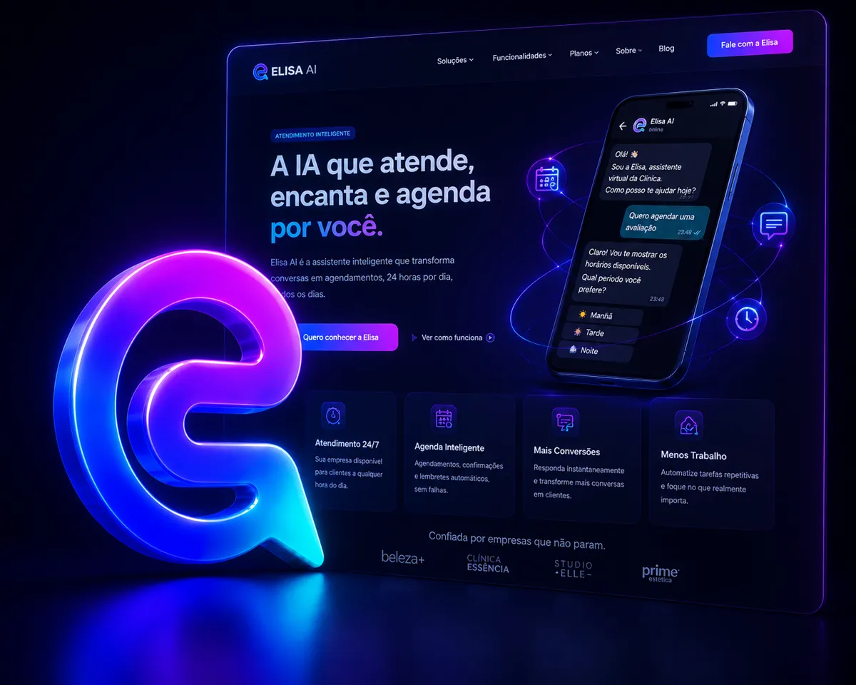 Landing page do SaaS Elisa AI